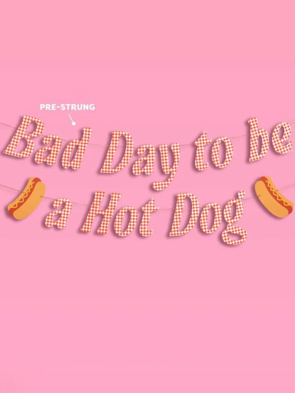 Hot Dog Banner for Cookout Party | BBQ Decor, Summer Celebration, July 4th Fun